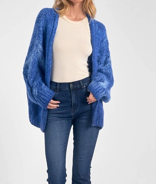 chunky cardigan in blue