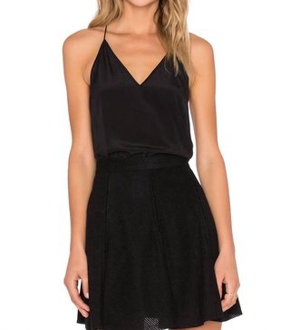 madison velvet cami top in black