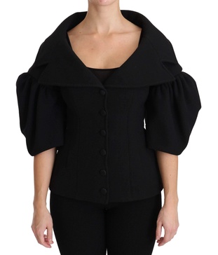 Dolce & Gabbana  Black Formal Coat Virgin Wool Jacket