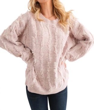 on the fritz fringe sweater in beige