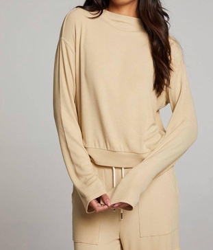 seattle long sleeve tee in cappucino
