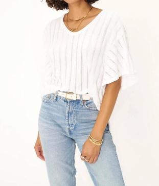 las palmas scoop neck tee in white