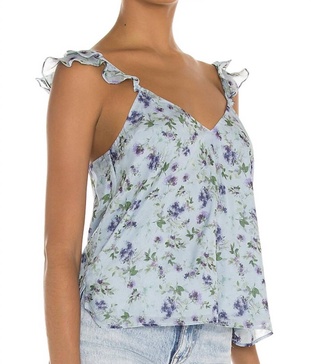 cara chiffon cami in blue geranium