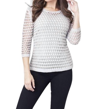 open stitch pullover in sand