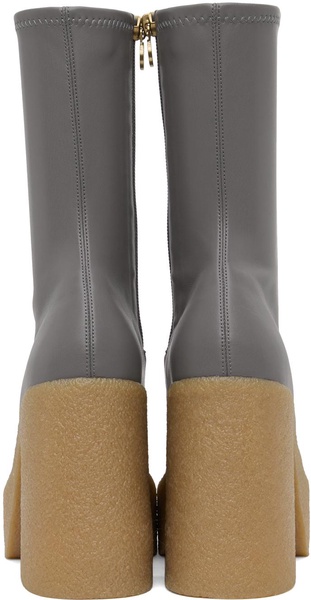 Faux leather platform ankle boots