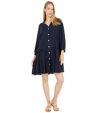 Tommy Hilfiger Women's Long Sleeve Button Front Shirt Dress