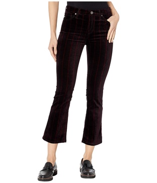 AG Adriano Goldschmied Women's Jodi High Rise Slim Fit Flare Leg Crop Velvet Printed Pant