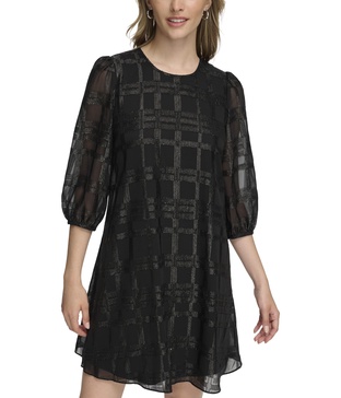 Calvin Klein Women's Glitter Chiffon Dress