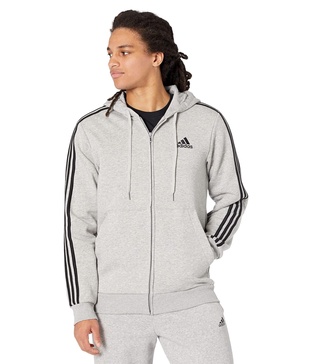 adidas Men's Essentials Fleece 3-Stripes Full-Zip Hoodie