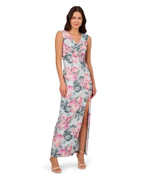 Adrianna Papell Women's Jacquard Long Dress