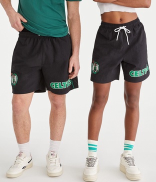 boston celtics nylon shorts 6.5"