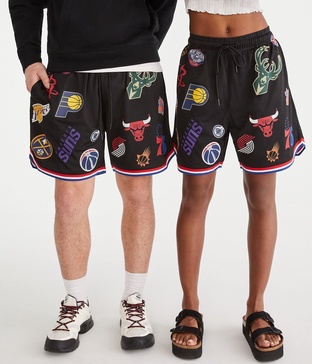 nba team logos mesh shorts 6"