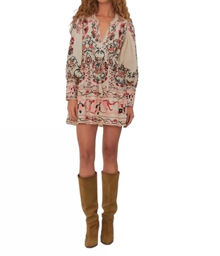 cashew mandala mini dress in cream