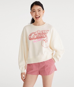 cherry coke very cherry oversized crew sweatshirt