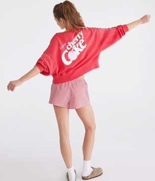 cherry coke oversized crew sweatshirt