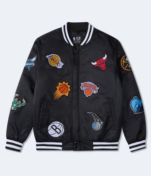 nba team logos bomber jacket