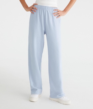 high-rise straight leg sweatpants