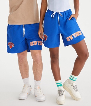 new york knicks nylon shorts 6.5"