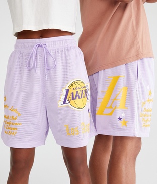los angeles lakers mesh shorts 6"