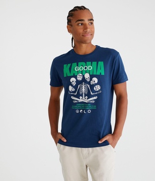 good karma skeleton graphic tee
