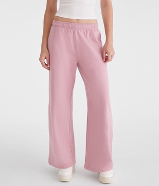 mid-rise wide leg sweatpants