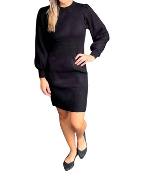 classic sweater dress in black