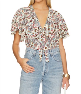 call me later printed bodysuit in sweet combo
