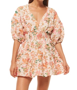 eight mini dress in persimmon crinkle