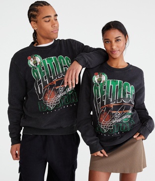 boston celtics net crew sweatshirt