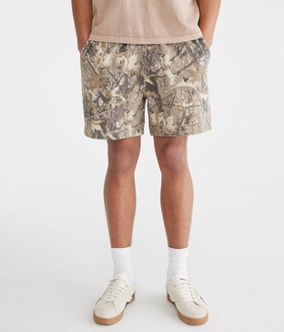 woodland camo fleece shorts 5.5"