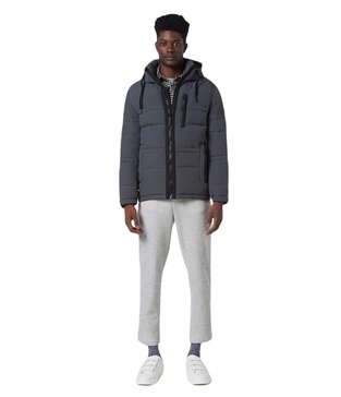 Andrew Marc Men's Huxley Mid Length Water Resistant Crinkle Down Jacket