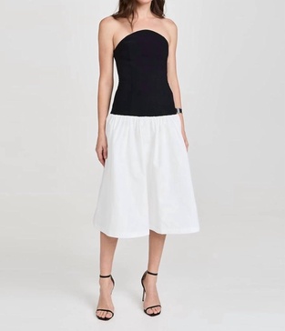 valencia dress in black/white