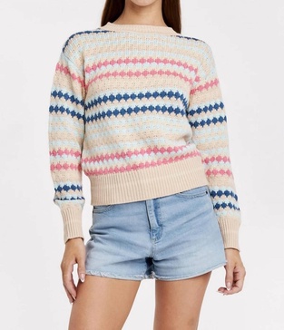 jewel stripe sweater in spring fling