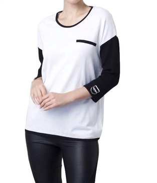 2-tone sweater in white/black