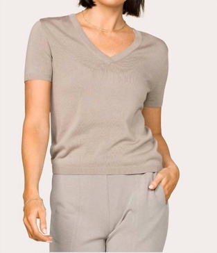 vida knit tee in stone