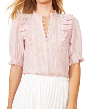 sammy blouse in rose stripes