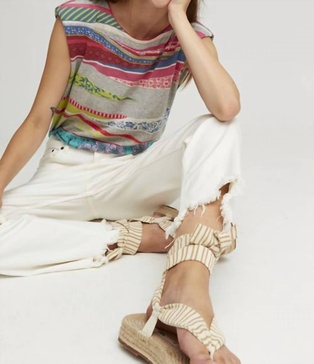 argan top in grey/multi