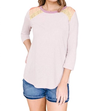 playful patches top in pink