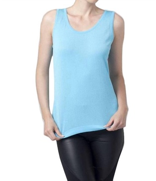 bra-friendly tunic tank top in turquoise