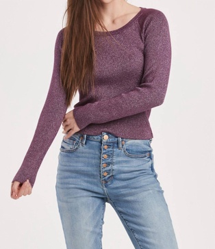 holland scoop neck sweater in purple