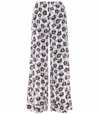 camo flower wide leg pant in black multi