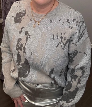 dreamscape knit sweater in silver