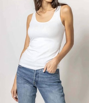 scoop tank top in white