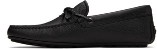 Black Grained-Leather Driver Sole Loafers