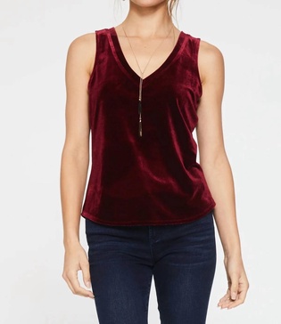 acacia v-neck tank top in tawny port