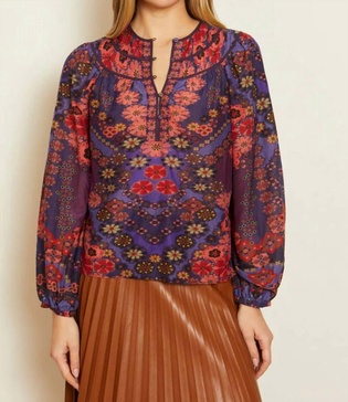 emery top in patchwork pansy