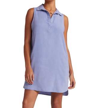 sleeveless a-line dress in peri blue