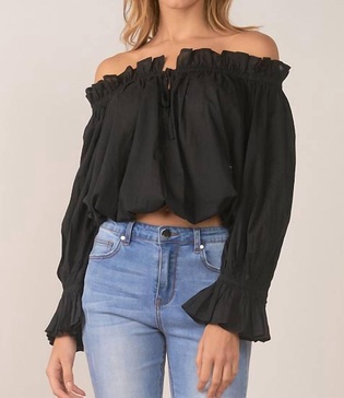 off shoulder top in black