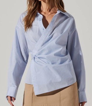 flykra asymetrical blouse in blue