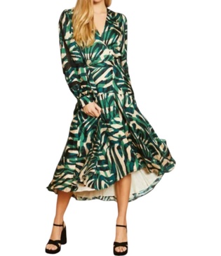 cher maxi dress in rhythmic zebra